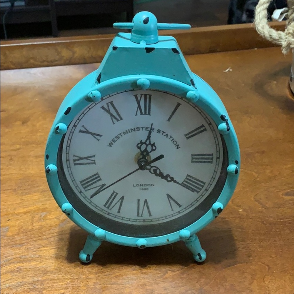 Teal decorative clock